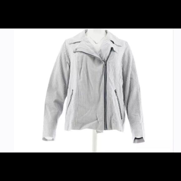 Isaac Mizrahi fashionable motorcycle jacket 22 W - Picture 11 of 11